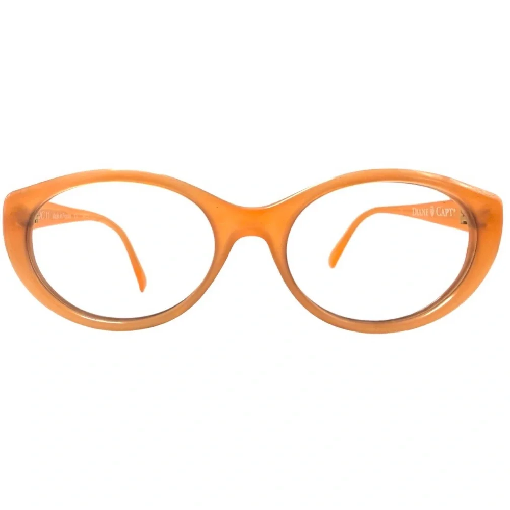 1990’s Vintage Diane Capt DC11 Orange Oval Eyeglasses/Sunglasses, Made in France